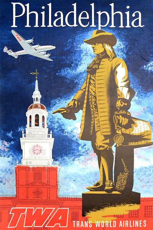 Twa Ben Franklin Liberty Hall Philadelphia 1950S Vintage Jigsaw Puzzle