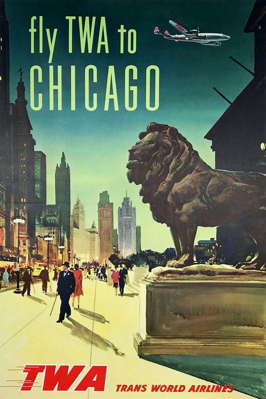 Twa Jets Airlines Chicago Vintage Travel Jigsaw Puzzle