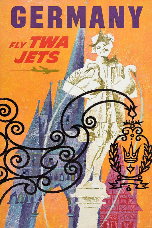 Twa See Germany 1968 Vintage Style Jet Travel Jigsaw Puzzle
