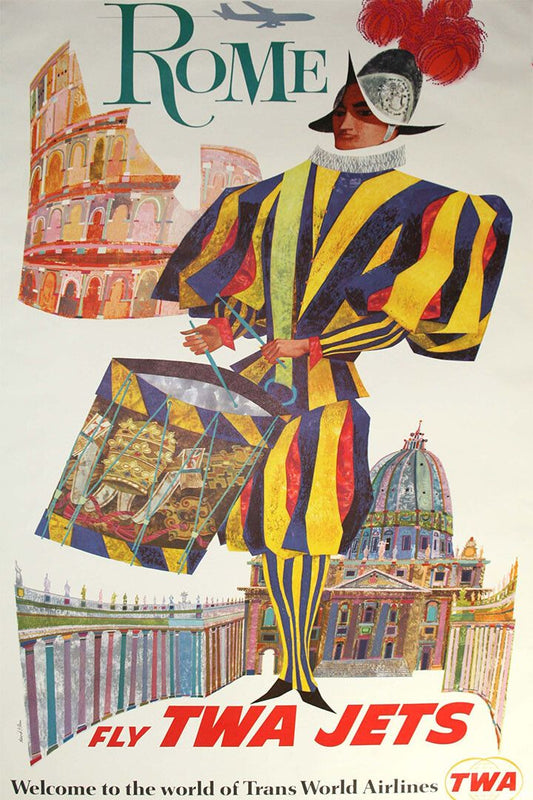 Twa Visit Rome 1960S Vintage Style Air Travel Jigsaw Puzzle