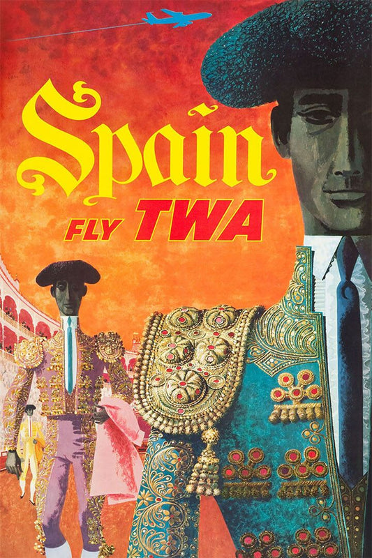 Twa Visit Spain 1960S Matador Vintage Style Air Travel Jigsaw Puzzle