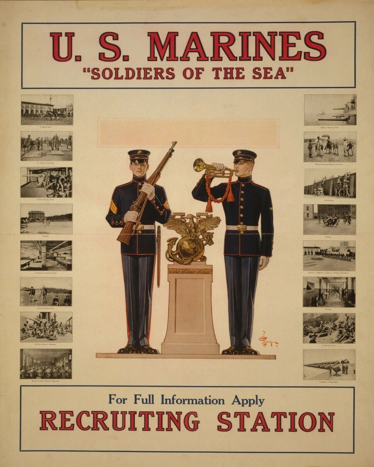 U.S. Marines Photo Picture Us Usa Wwi Recruiting Military