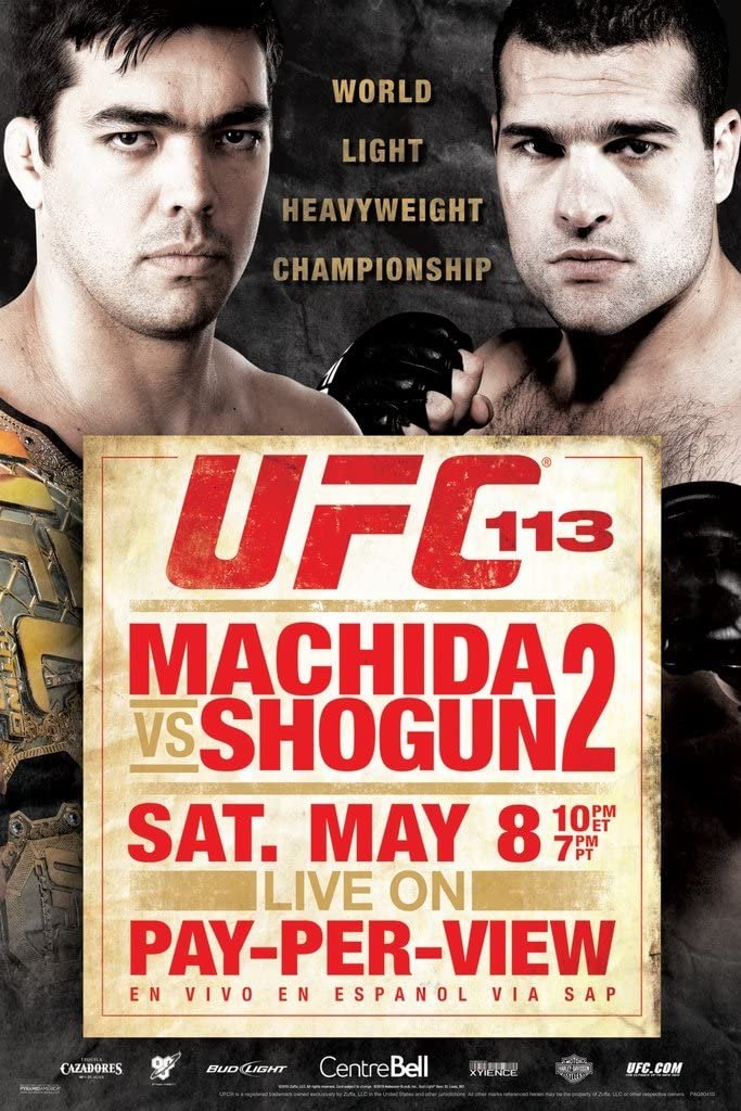 UFC 113 Machida Vs. Shogun 2 Poster Print