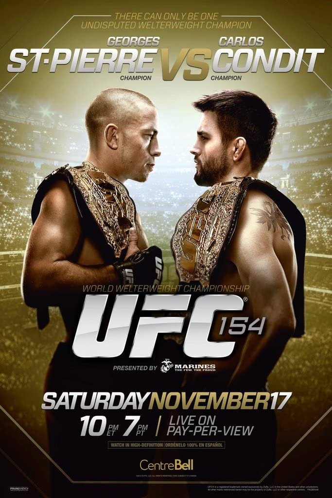 UFC 154 St Pierre Vs. Condit Poster Print