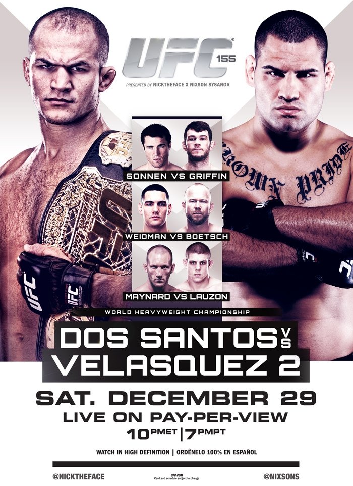 UFC 155 Dos Santos Vs. Velasquez 2 Poster Print