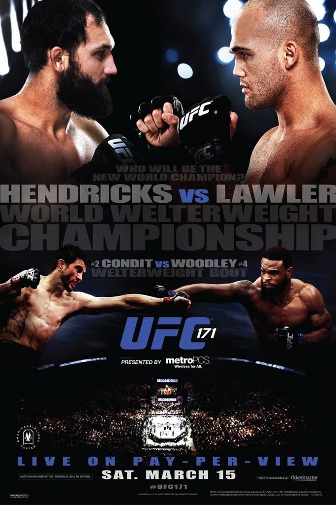 UFC 171 Hendricks Vs. Lawler Poster Print
