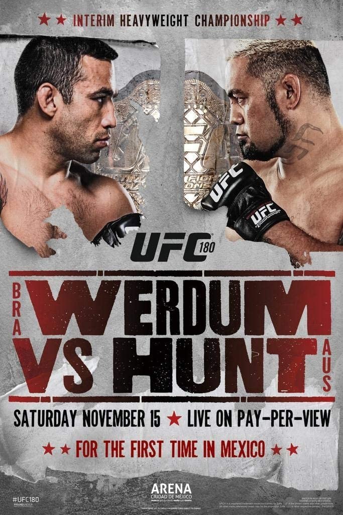 UFC 180 Werdum Vs. Hunt Poster Print