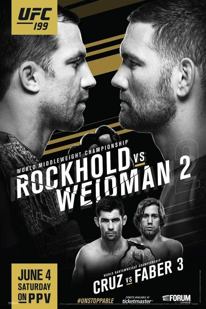 UFC 199 Rockhold Vs. Bisping 2 Poster Print