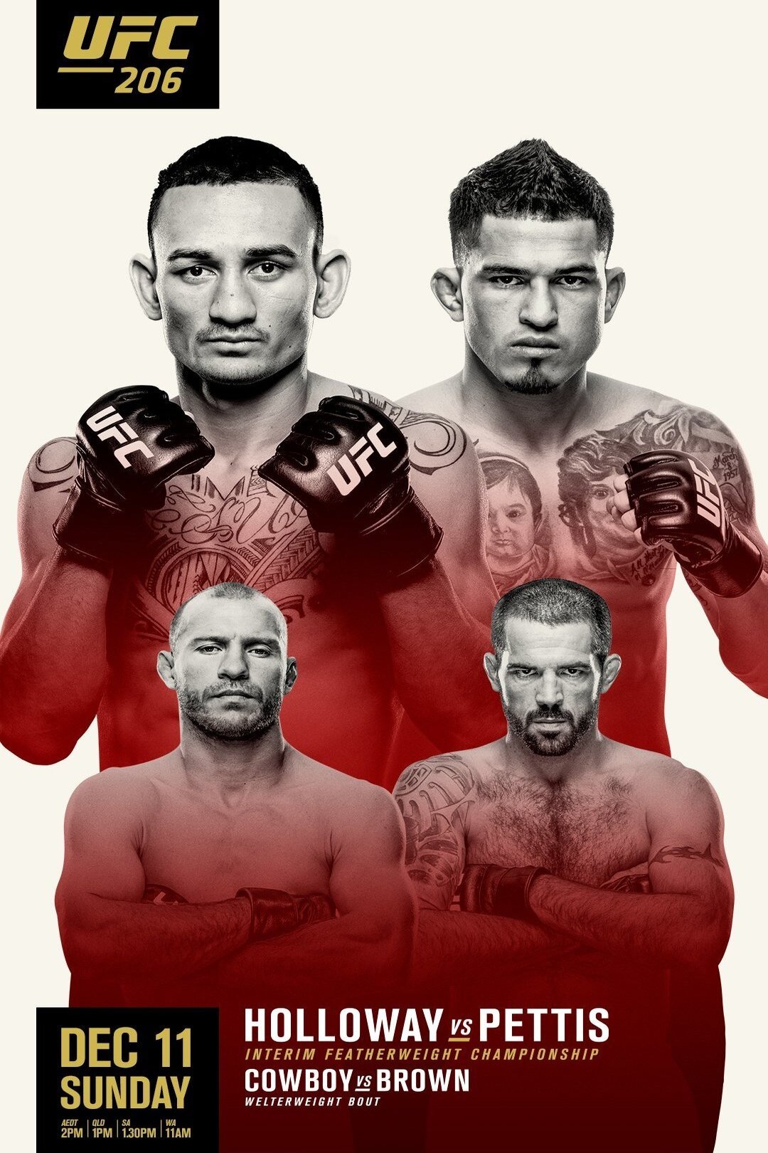 UFC 206 Holloway Vs. Pettis Keychain