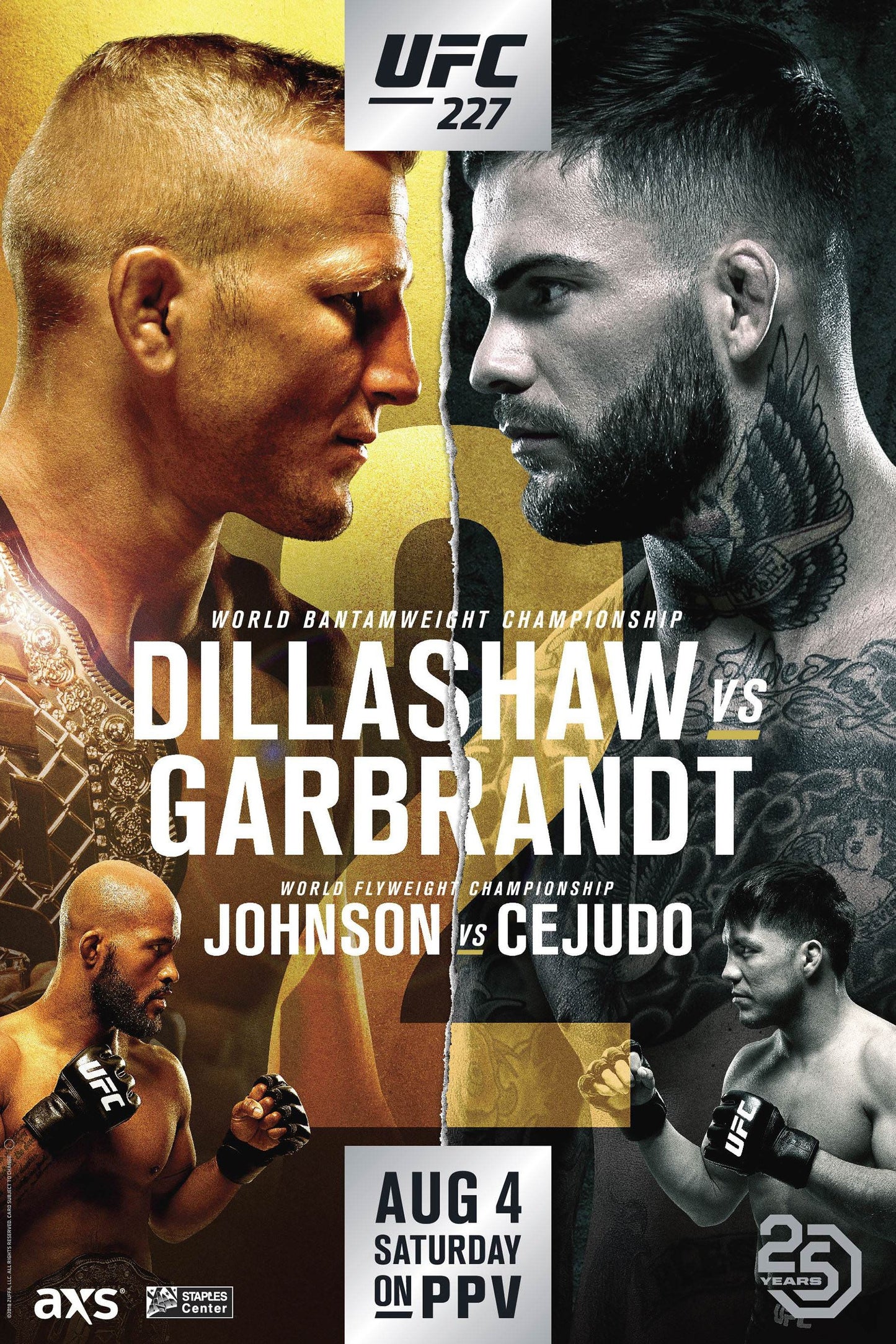 UFC 227 Dillashaw Vs. Garbrandt 2 Poster Print