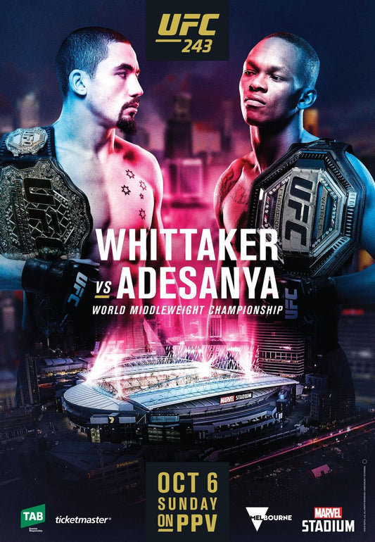 UFC 243 Whittaker Vs. Adesanya Poster Print