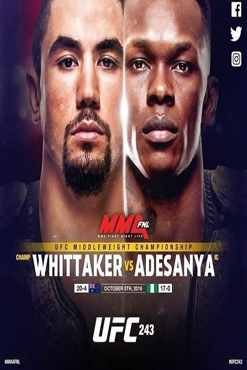 UFC 243 Whittaker Vs. Adesanya Early Prelims Poster Print