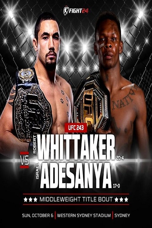 UFC 243 Whittaker Vs. Adesanya Prelims Poster Print