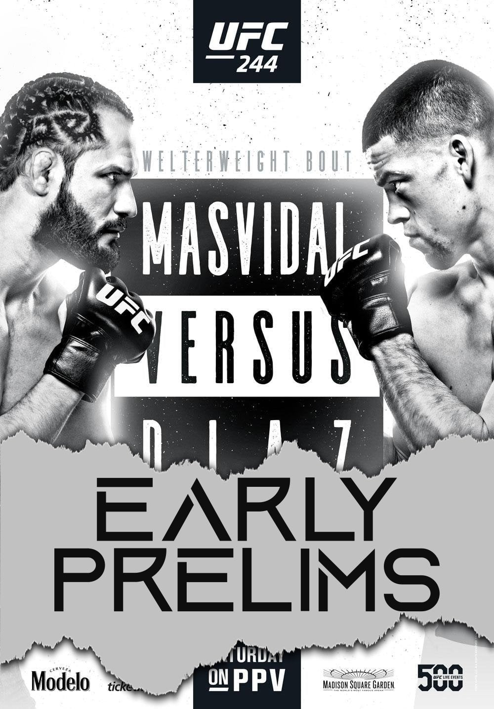 UFC 244 Masvidal Vs. Diaz Early Prelims Poster Print