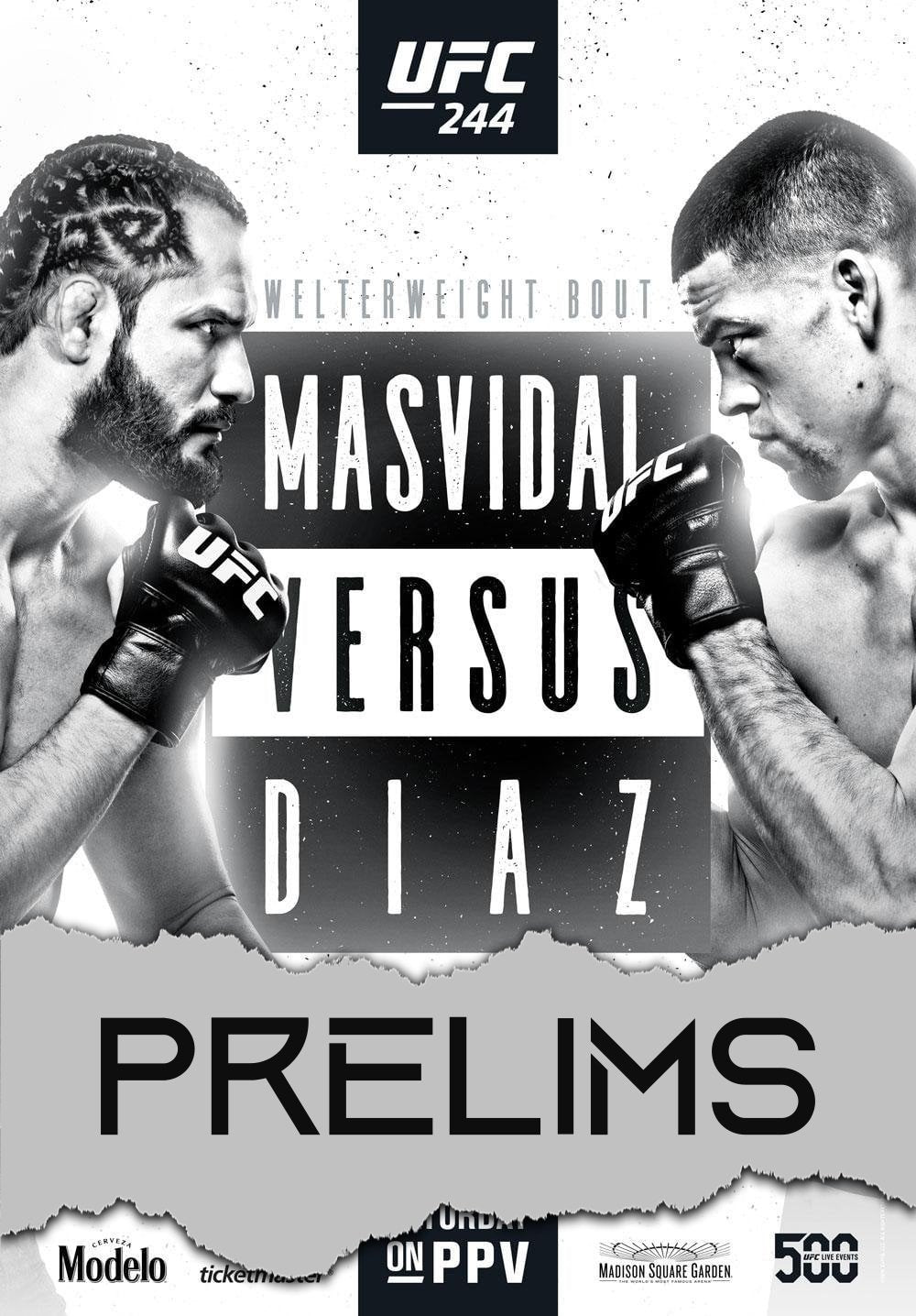 UFC 244 Masvidal Vs. Diaz Prelims Poster Print