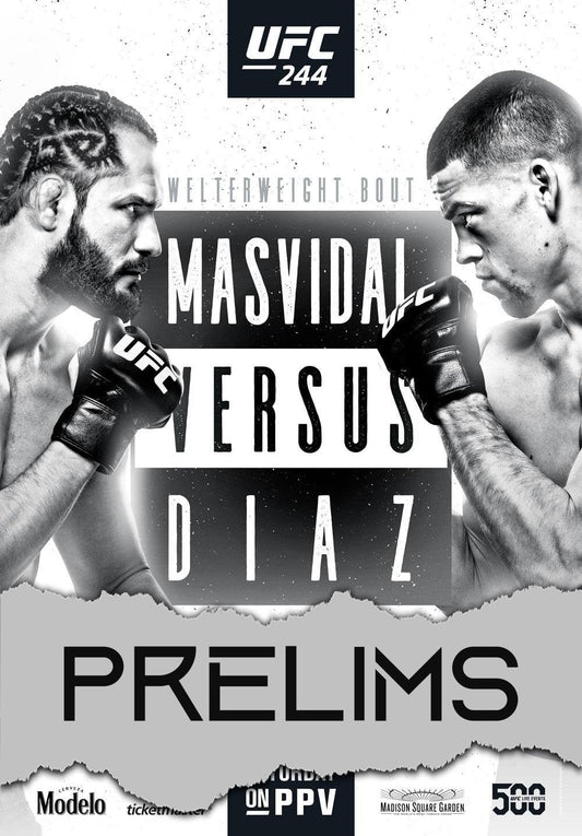 UFC 244 Masvidal Vs. Diaz Prelims Poster Print