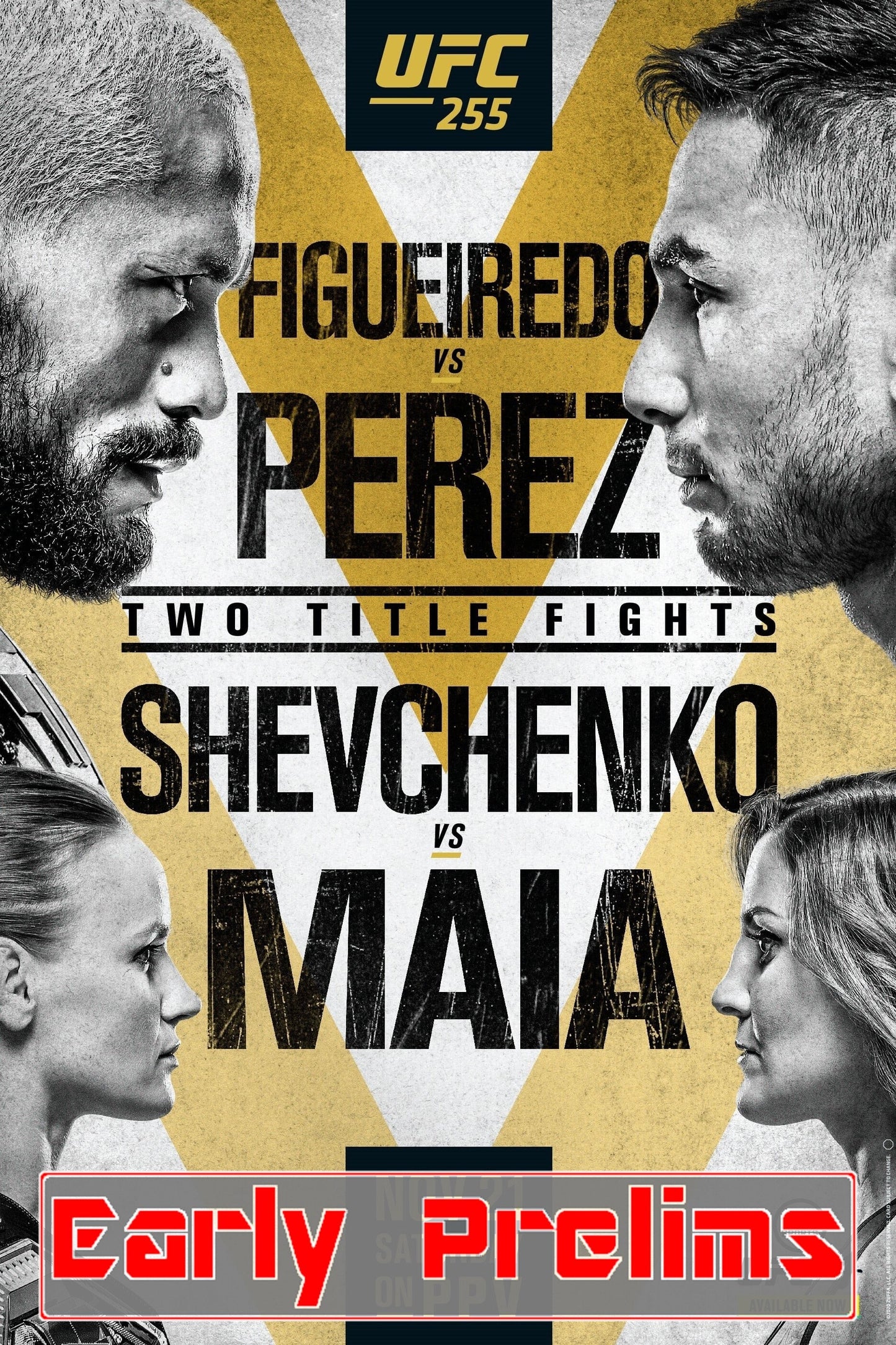 UFC 255 Figueiredo Vs. Perez Early Prelims Poster Print