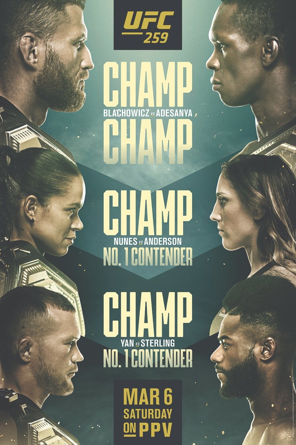 UFC 259 Blachowicz Vs. Adesanya Poster Print