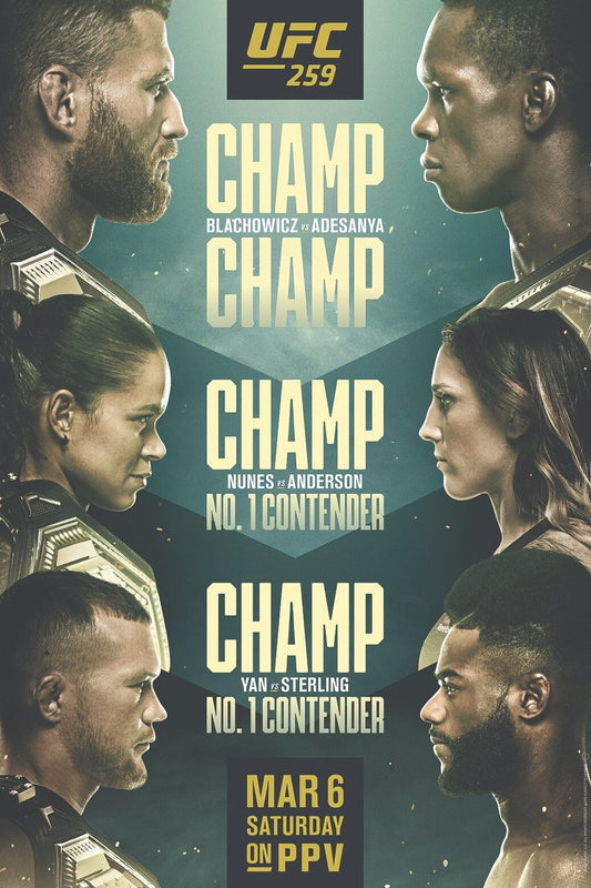 UFC 259 Blachowicz Vs. Adesanya Poster Print