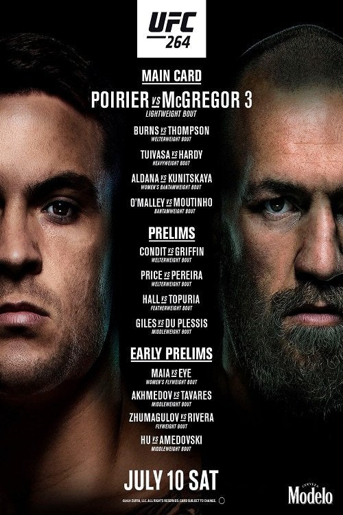 UFC 264 Poirier Vs. Mcgregor 3 Prelims Poster Print