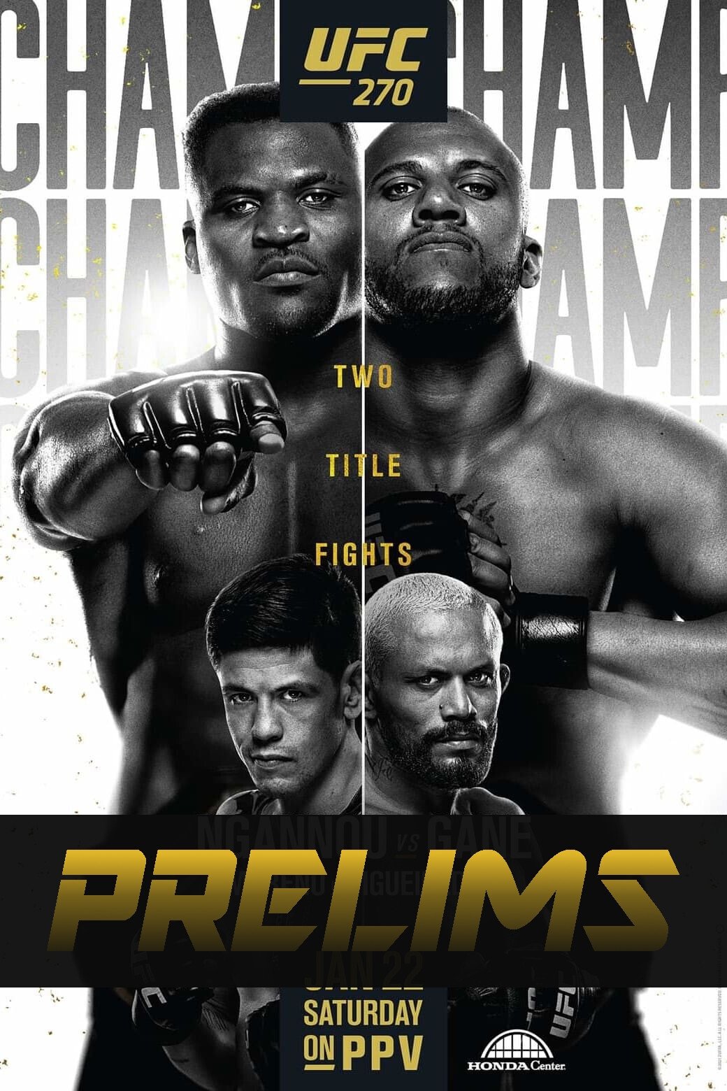 UFC 270 Ngannou Vs. Gane Prelims Poster Print