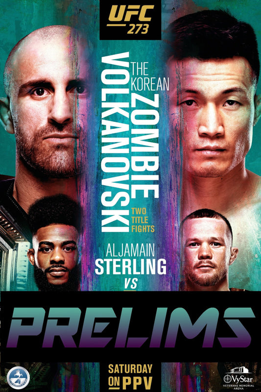 UFC 273 Volkanovski Vs The Korean Zombie Prelims Poster Print
