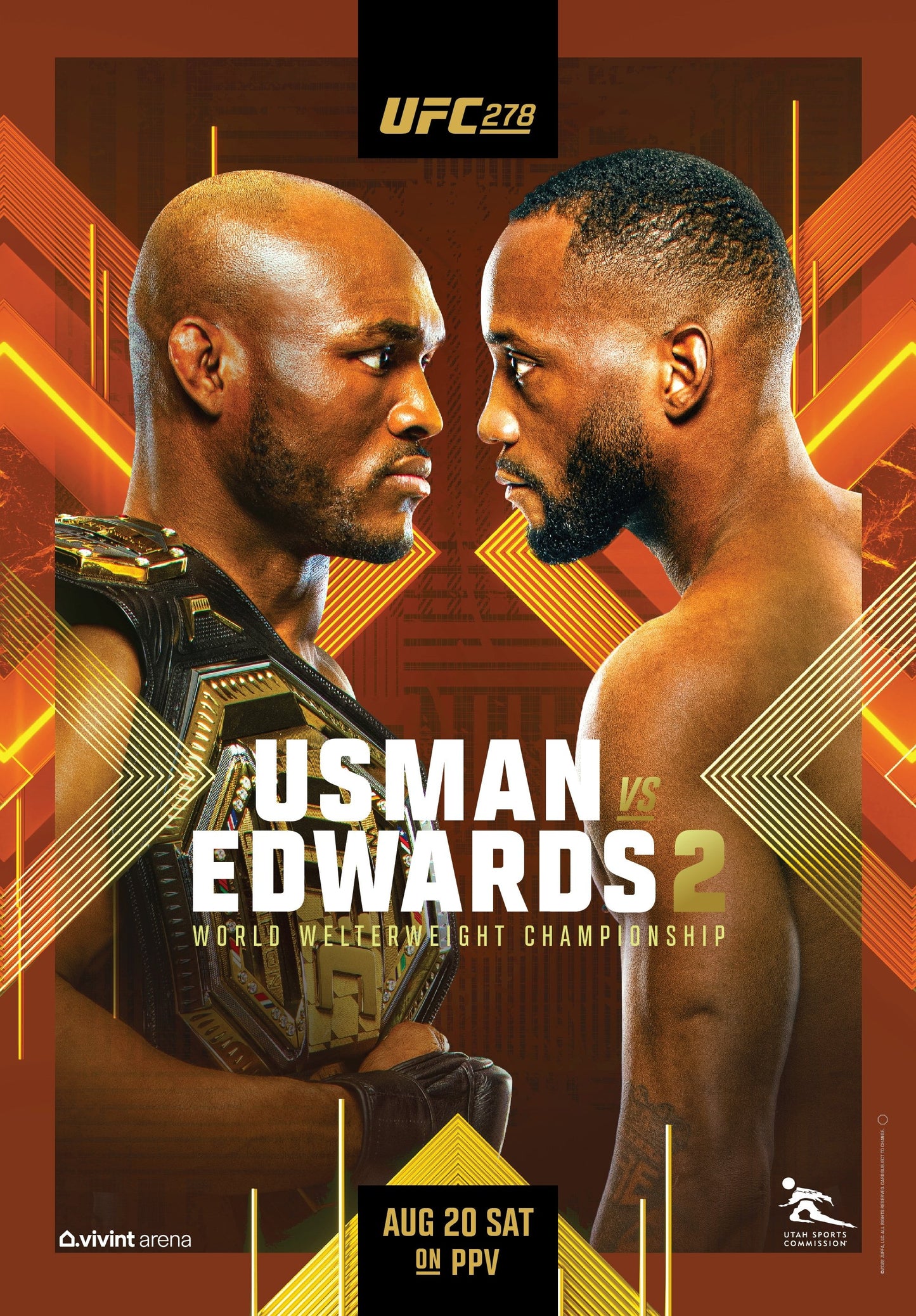 UFC 278 Usman Vs. Edwards 2 Poster Print