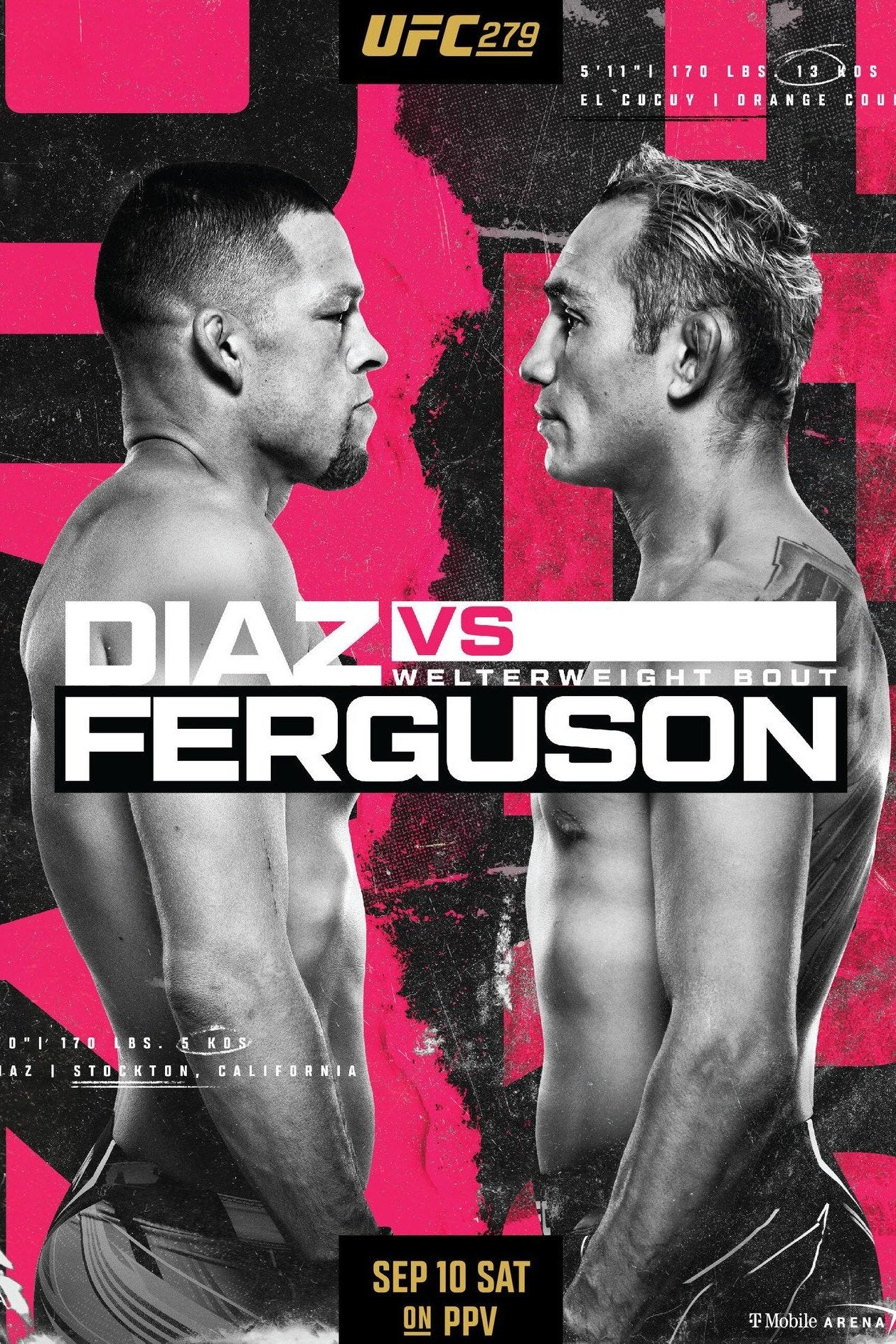 UFC 279 Diaz Vs. Ferguson Poster Print