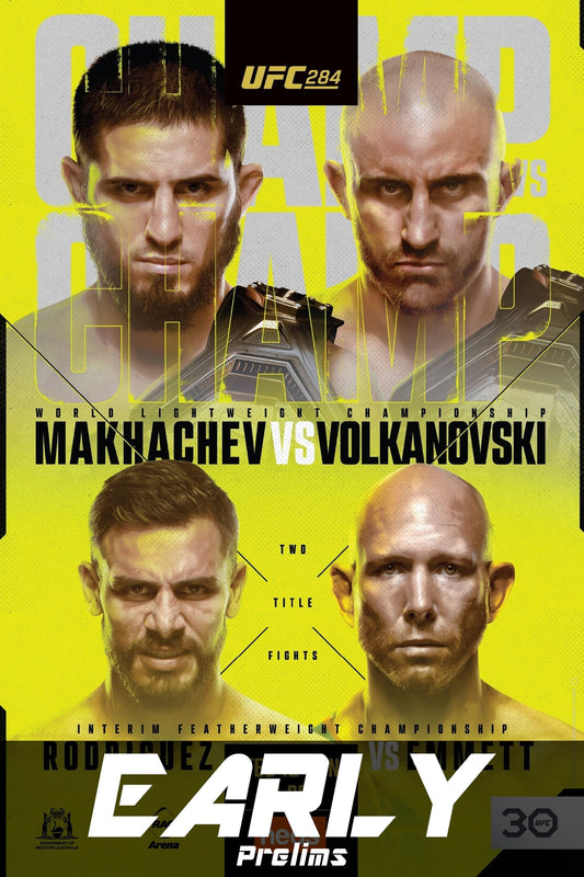 UFC 284 Makhachev Vs. Volkanovski Early Prelims Poster Print