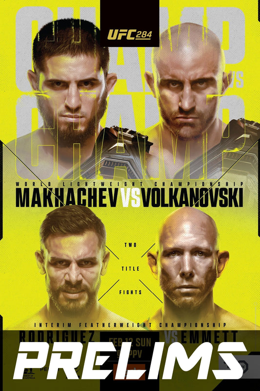 UFC 284 Makhachev Vs. Volkanovski Prelims Poster Print