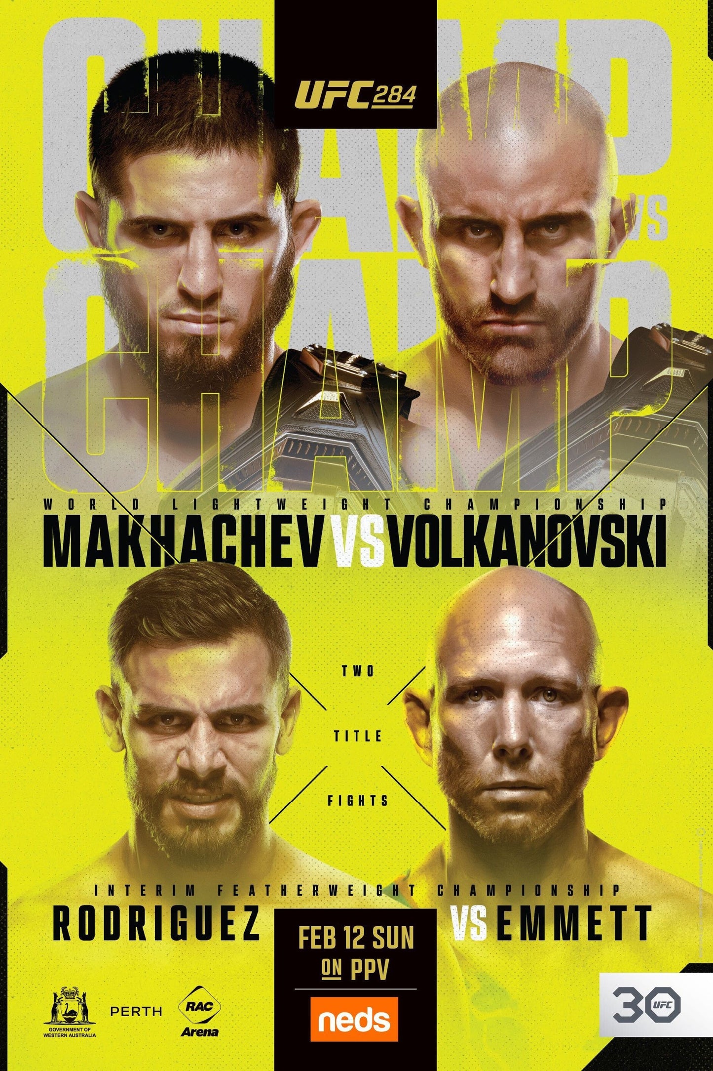 UFC 284 Makhachev Vs. Volkanovski Magnet
