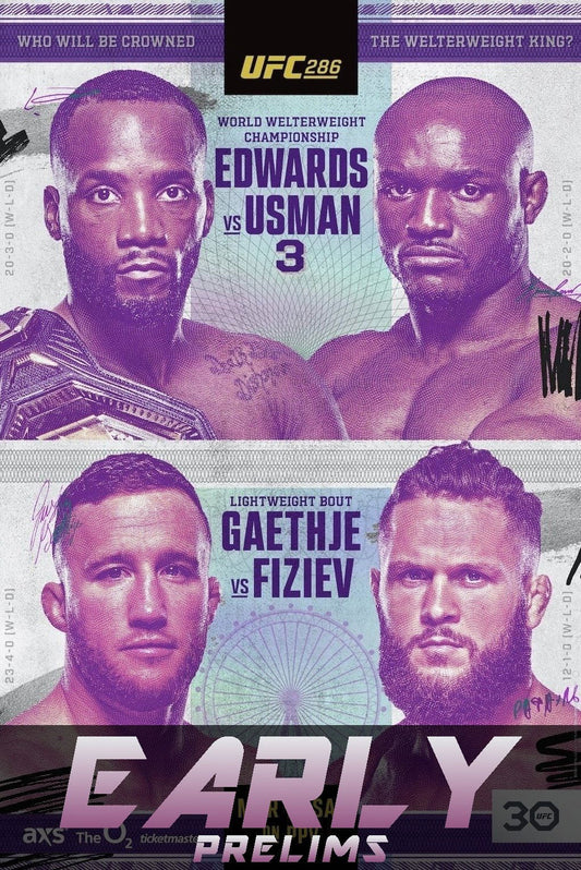 UFC 286 Early Prelims Edwards Vs. Usman 3 Poster Print