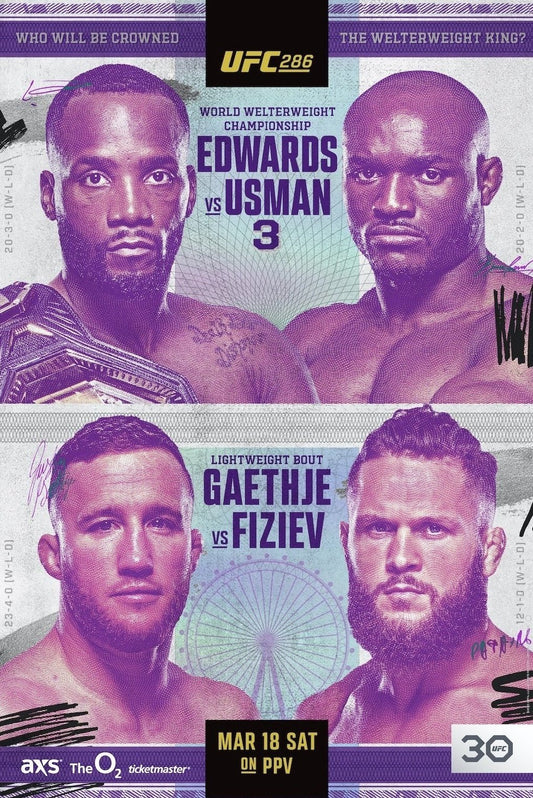 UFC 286 Edwards Vs. Usman 3 Poster Print