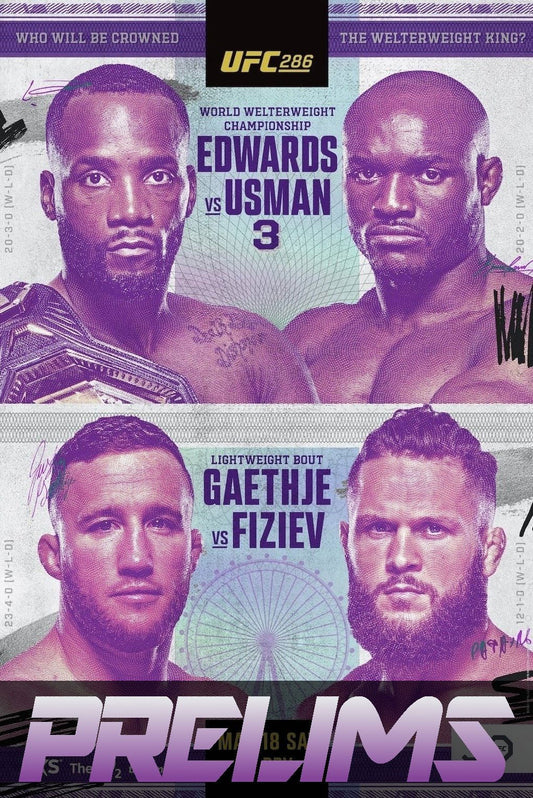UFC 286 Prelims Edwards Vs. Usman 3 Poster Print