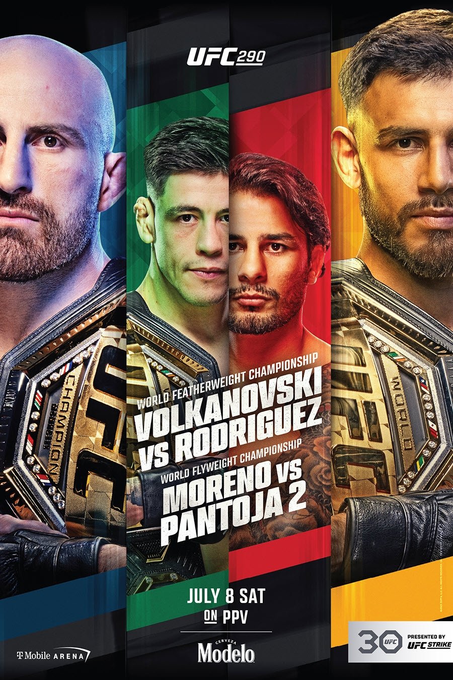 UFC 290 Volkanovski Vs. Rodriguez Poster Print