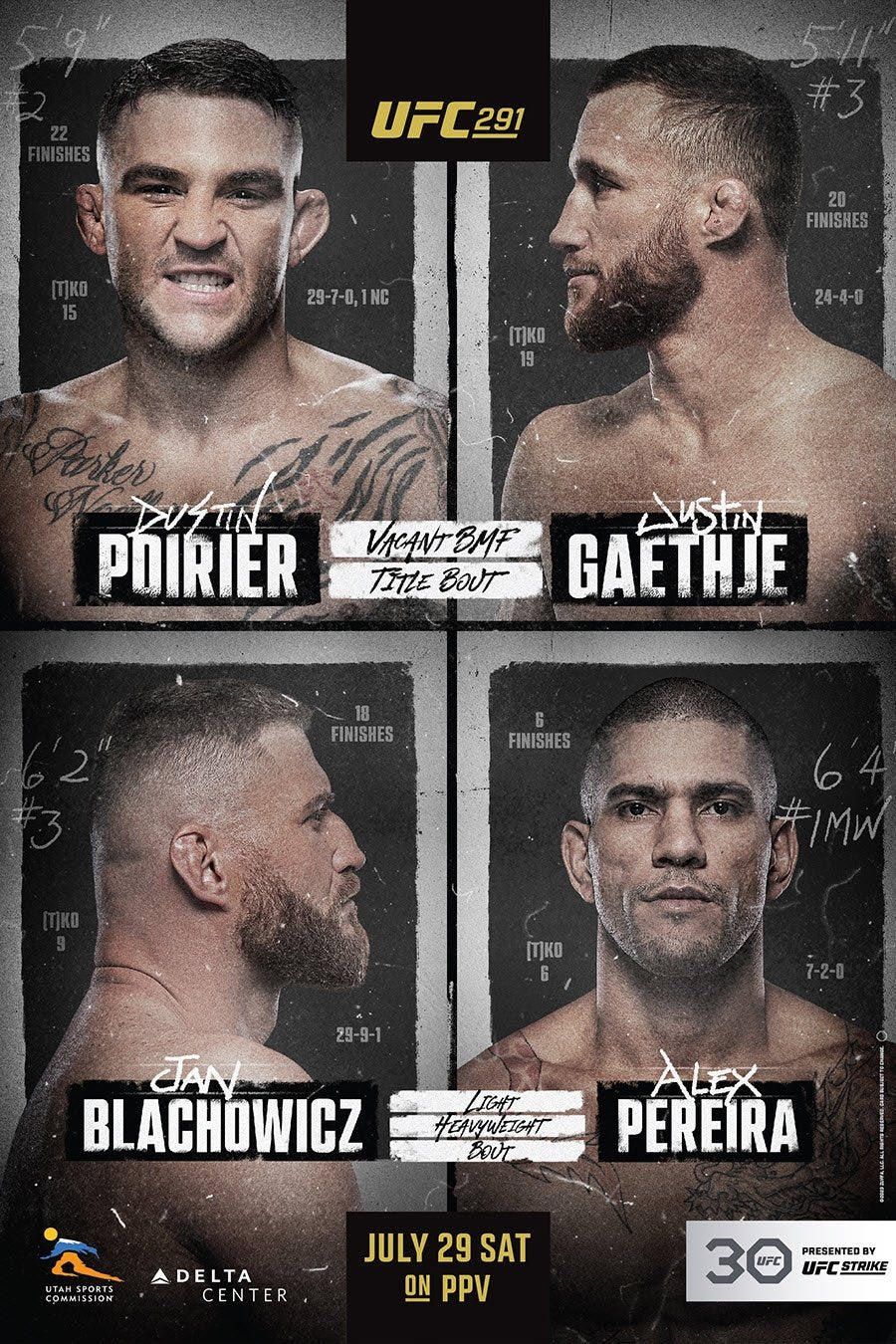 UFC 291 Poirier Vs. Gaethje 2 Poster Print