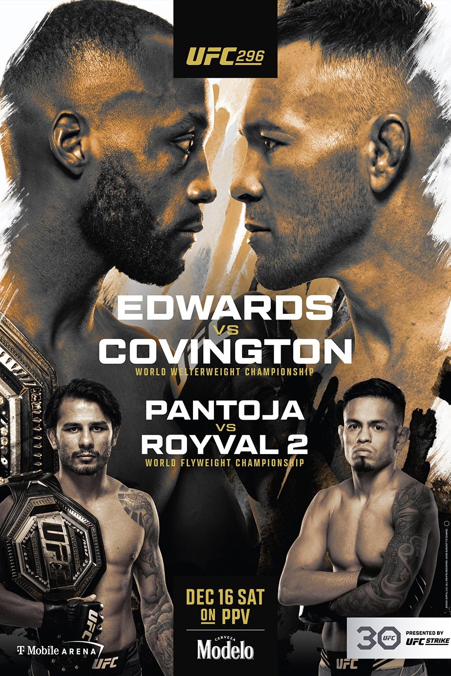 UFC 296 Edwards Vs. Covington Poster Print