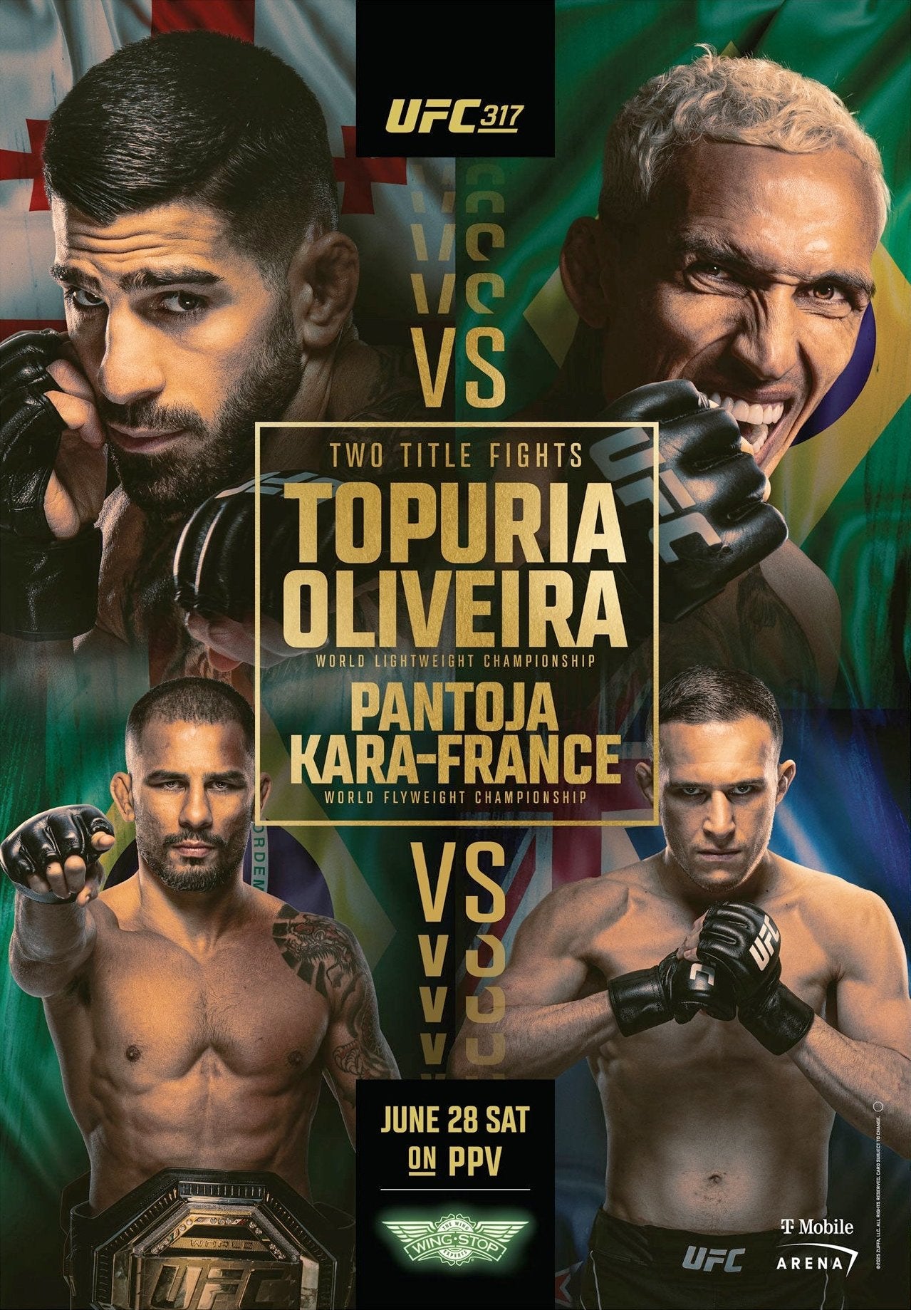 UFC 317 Topuria Vs. Oliveira Poster Print