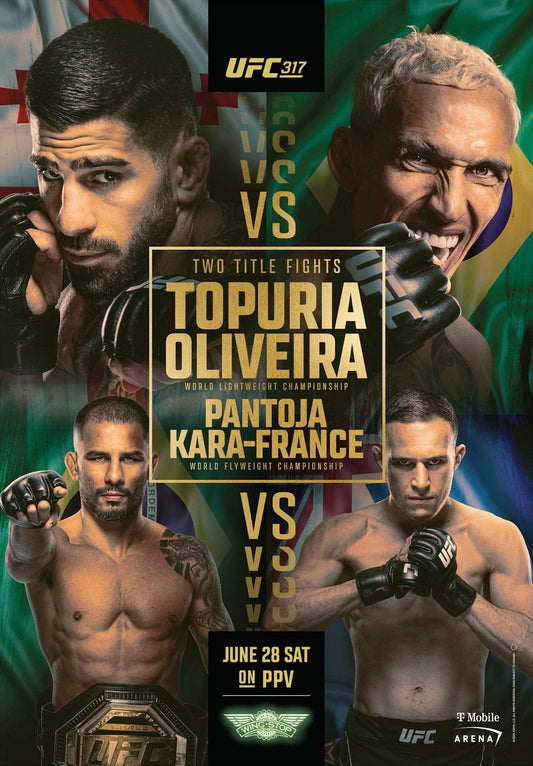 UFC 317 Topuria Vs. Oliveira Poster Print