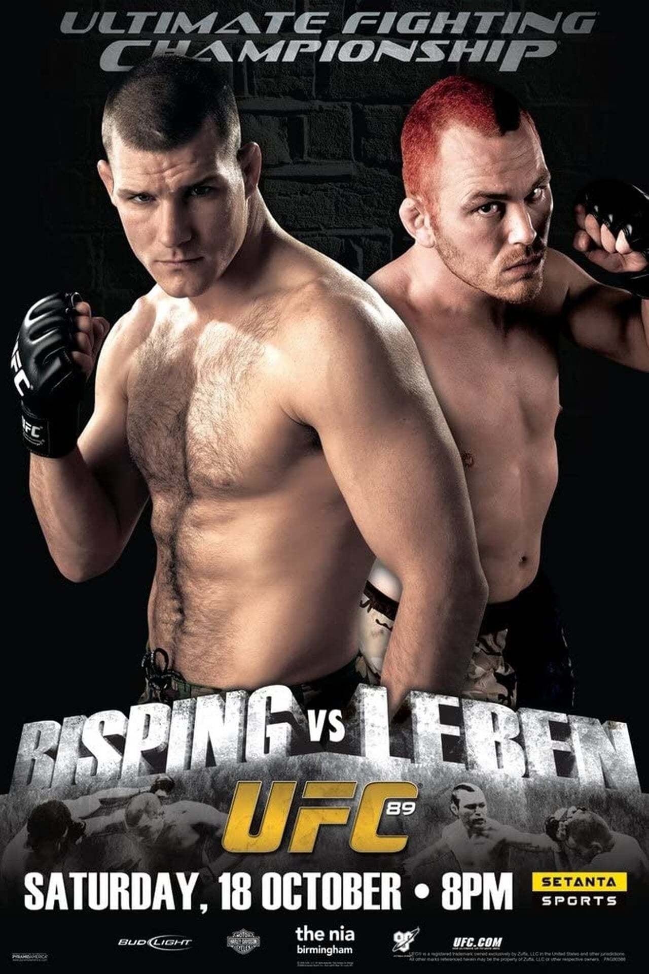 UFC 89 Prelims Poster Print