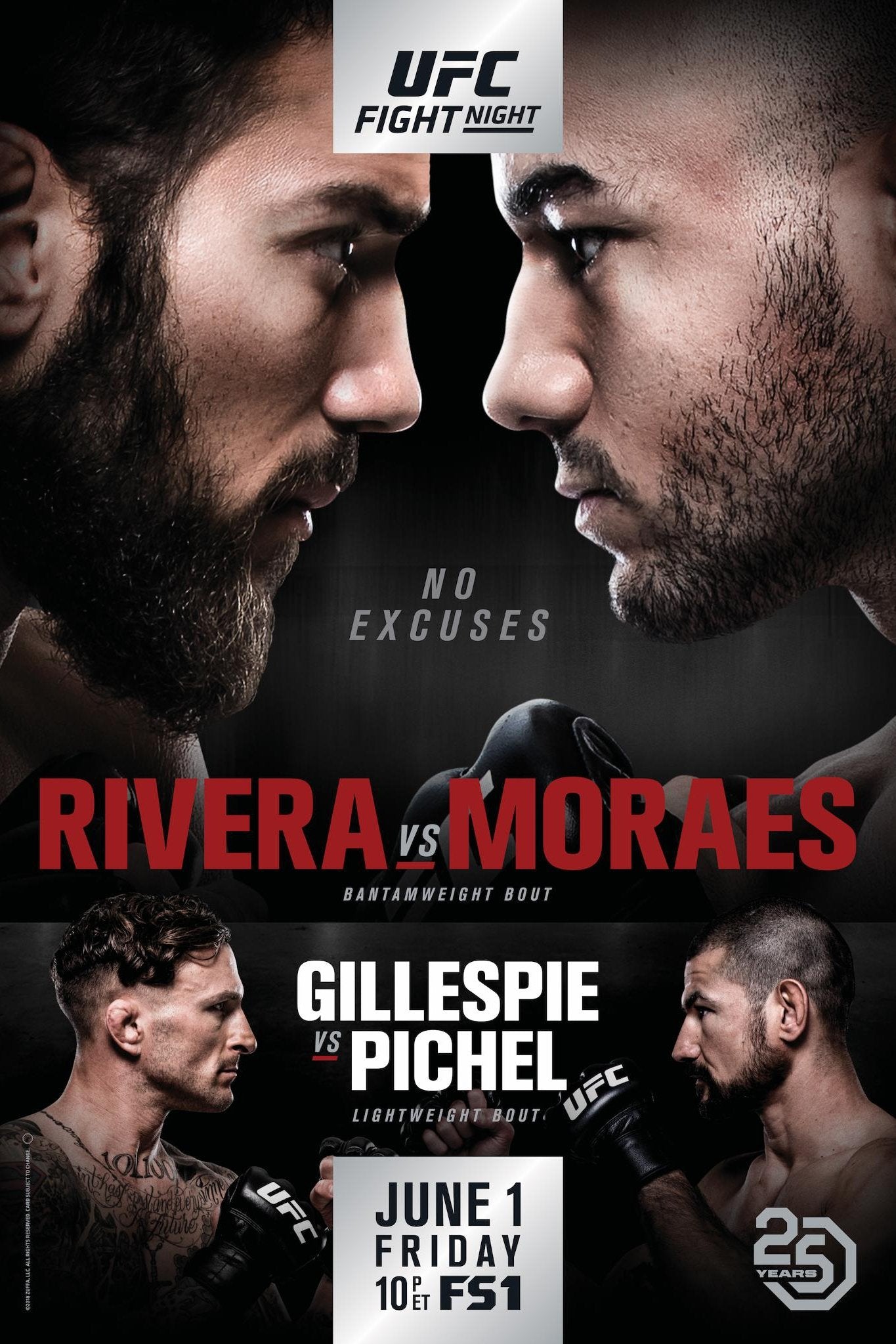 UFC Fight Night 131 Rivera Vs. Moraes Poster Print
