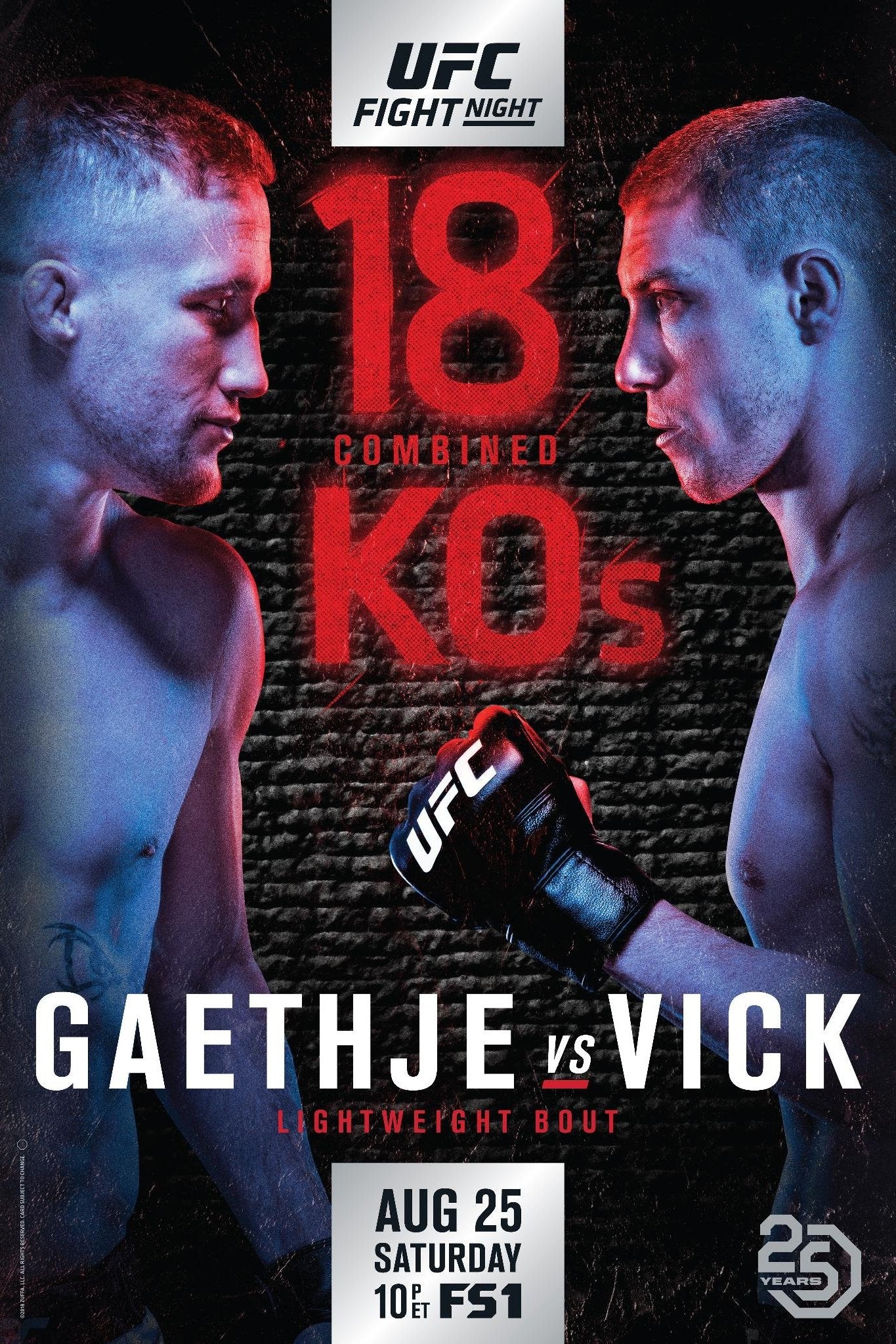 UFC Fight Night 135 Gaethje Vs. Vick Keychain