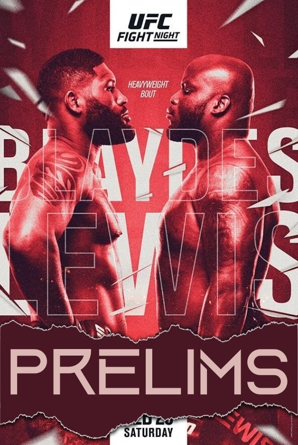 UFC Fight Night 185 Blaydes Vs. Lewis Prelims Poster Print