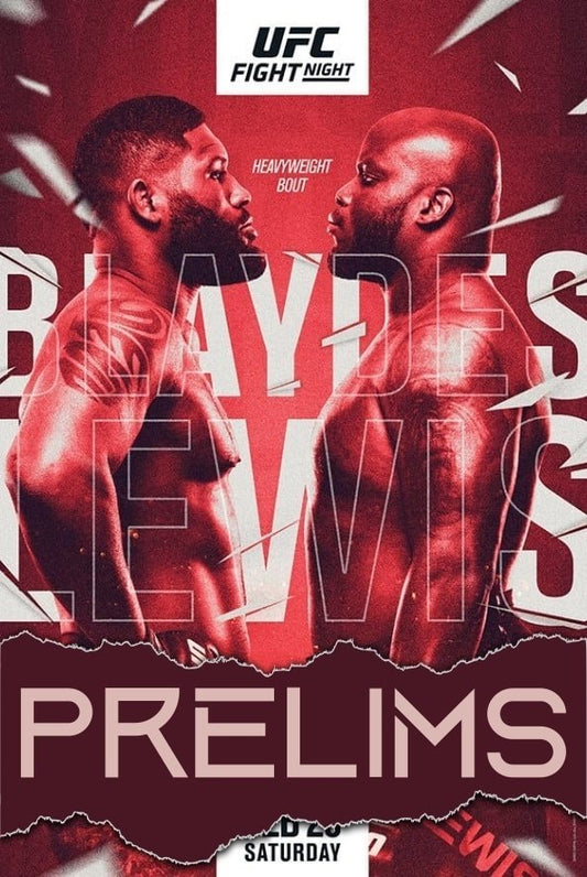 UFC Fight Night 185 Blaydes Vs. Lewis Prelims Poster Print