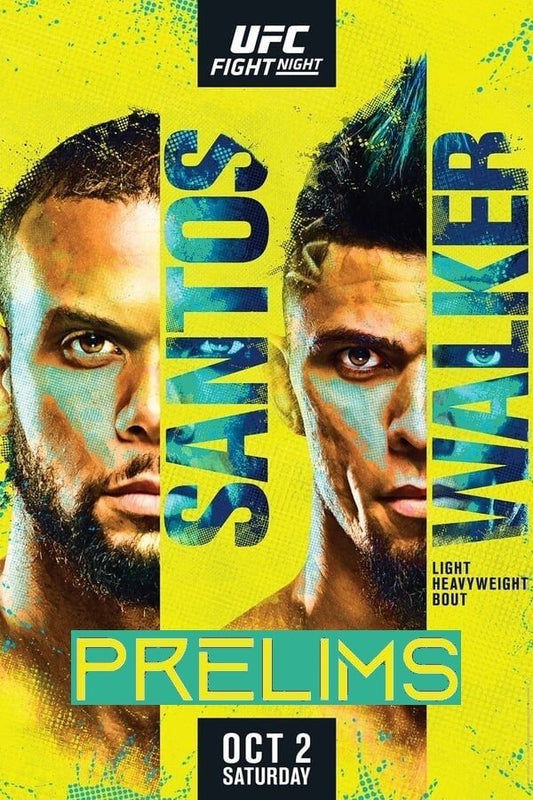 UFC Fight Night 193 Santos Vs. Walker Prelims Poster Print