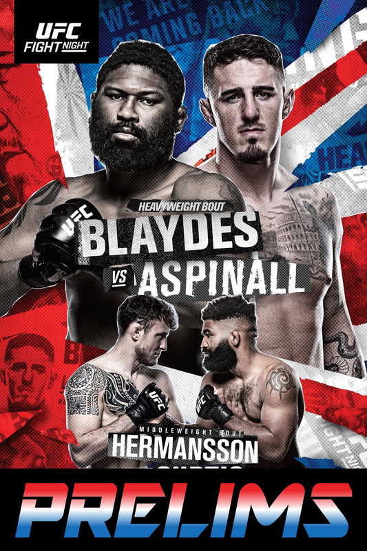 UFC Fight Night 208 Blaydes Vs. Aspinall Prelims Poster Print