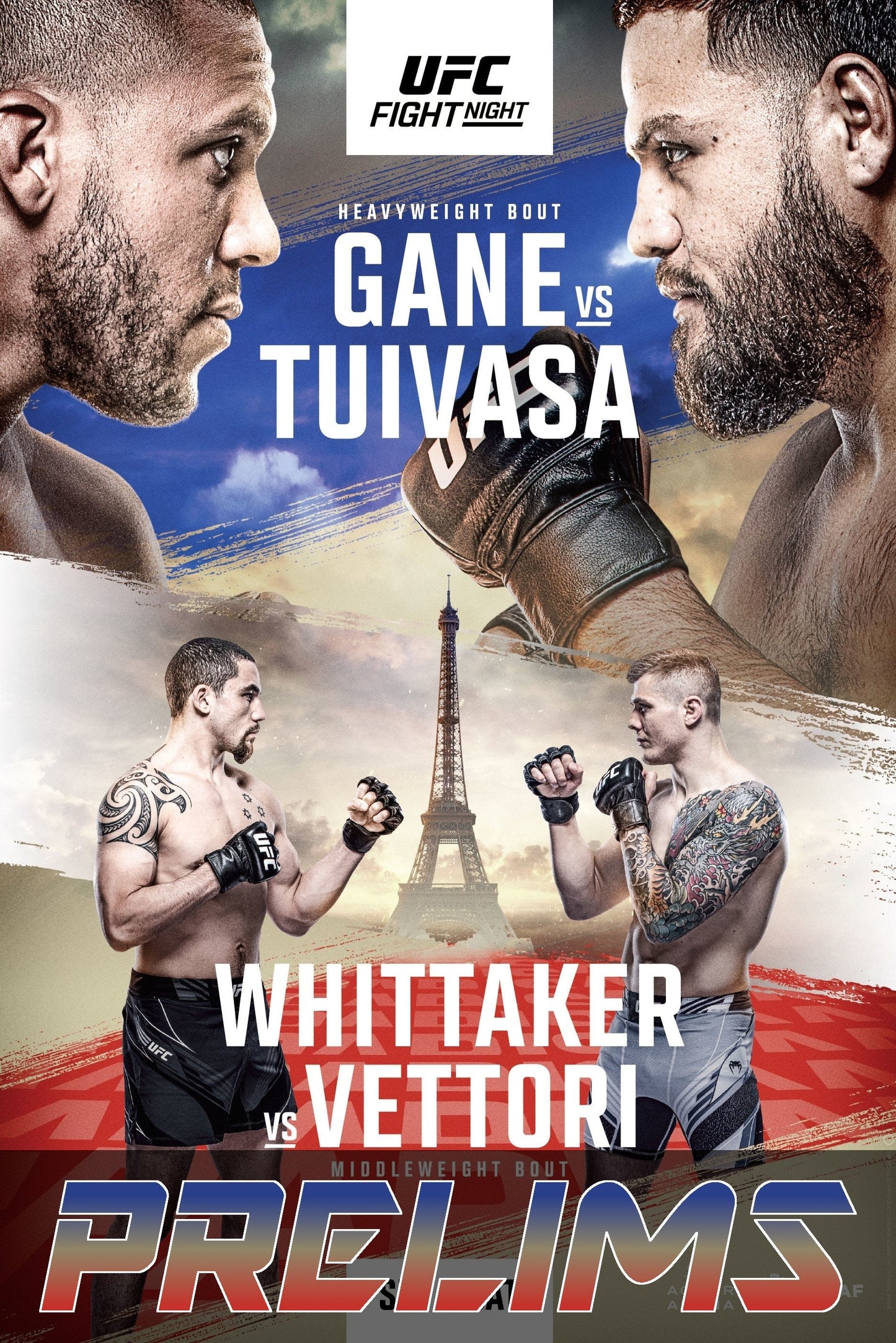 UFC Fight Night 209 Gane Vs. Tuivasa Prelims Poster Print