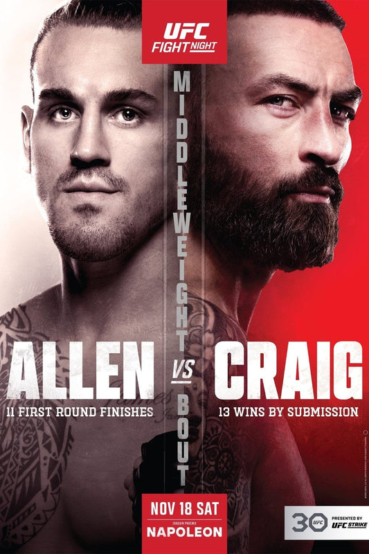 UFC Fight Night 232 Allen Vs. Craig Poster Print