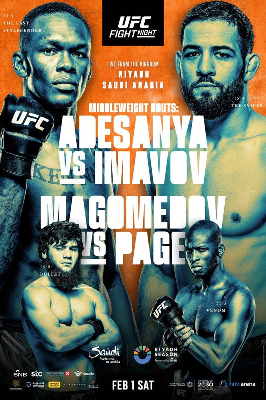 UFC Fight Night 250 Adesanya Vs. Imavov Poster Print