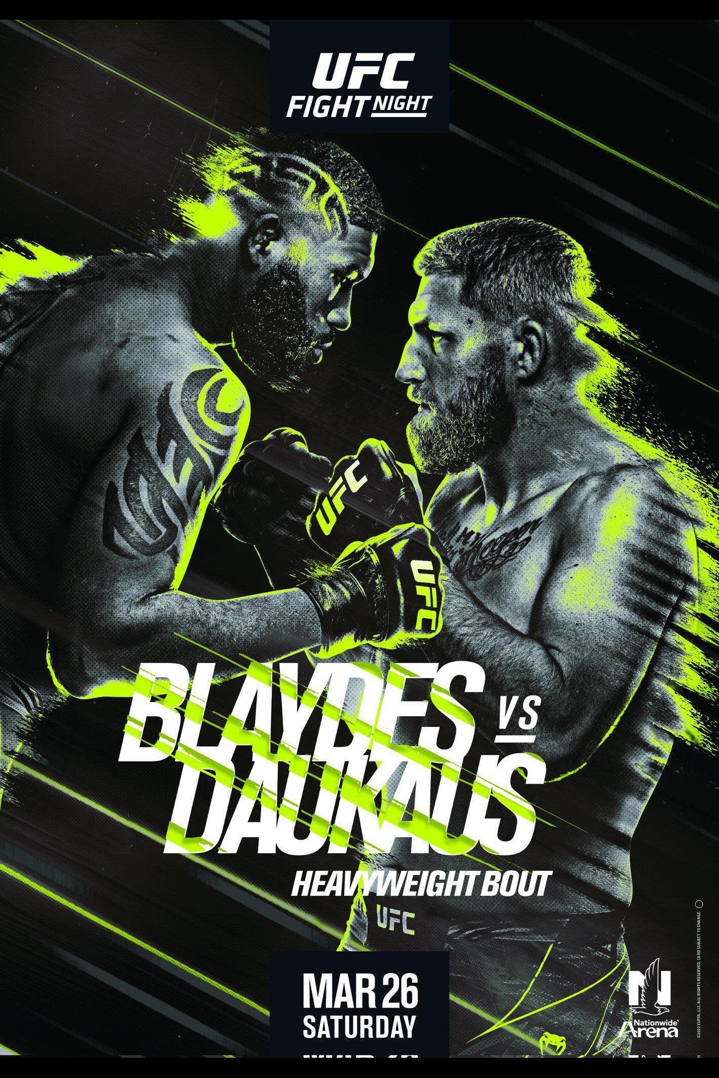 UFC On Espn 33 Blaydes Vs. Daukaus Keychain